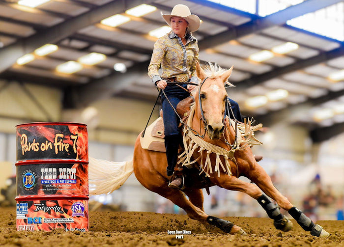 Shannon F. turning a barrel on a palomino, from her verified review